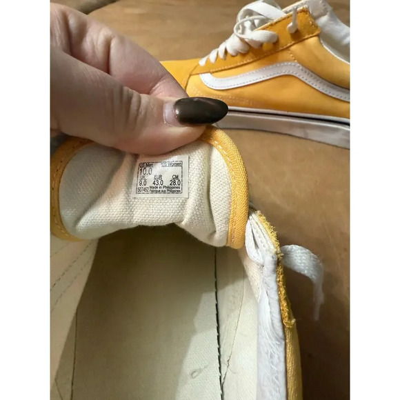 Vans Old Skool Classic Low Gray Suede Pro Skate Shoes Yellow Mens Size 10 - Picture 6 of 8